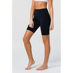Onzie Black High Rise Stretch Biker Shorts S/M